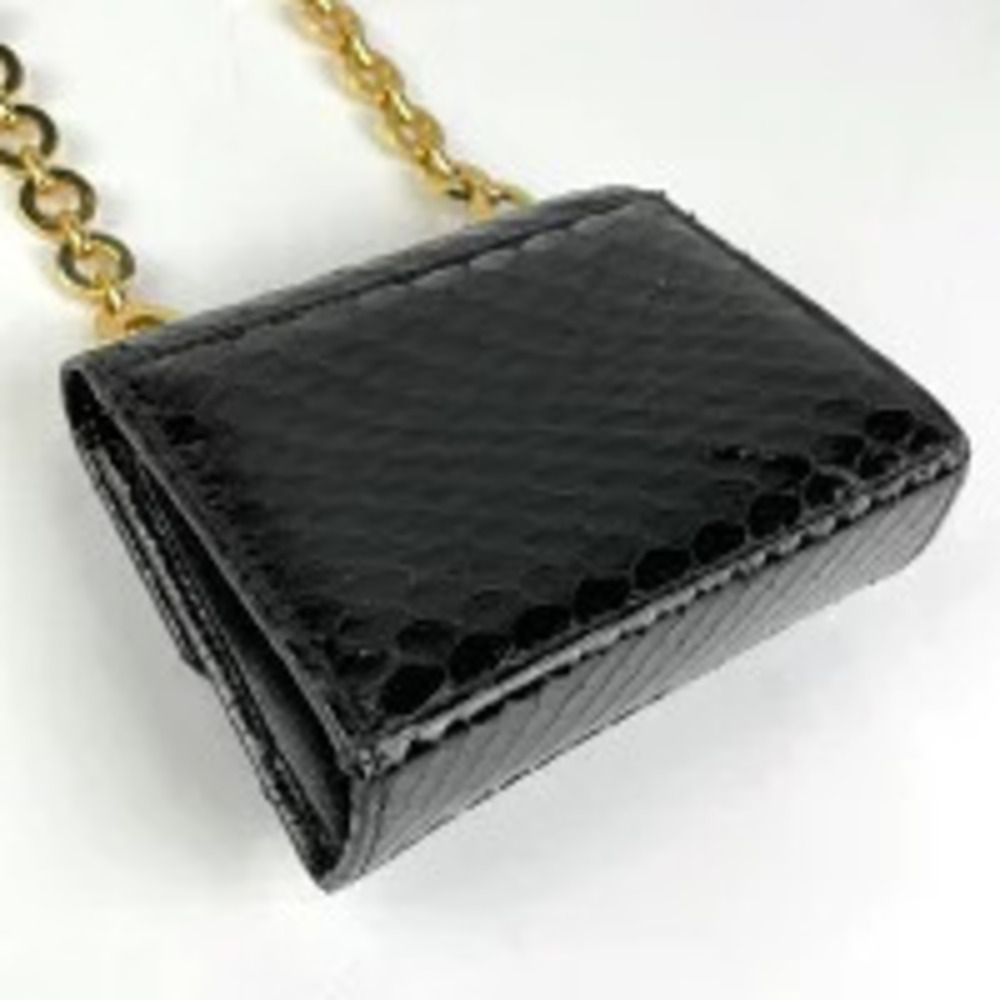 Salvatore Ferragamo Bag Shoulder Gancini Chain Leather Black